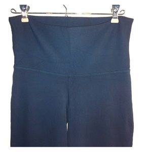 Dark green fold over/high waist yoga wide leg pant